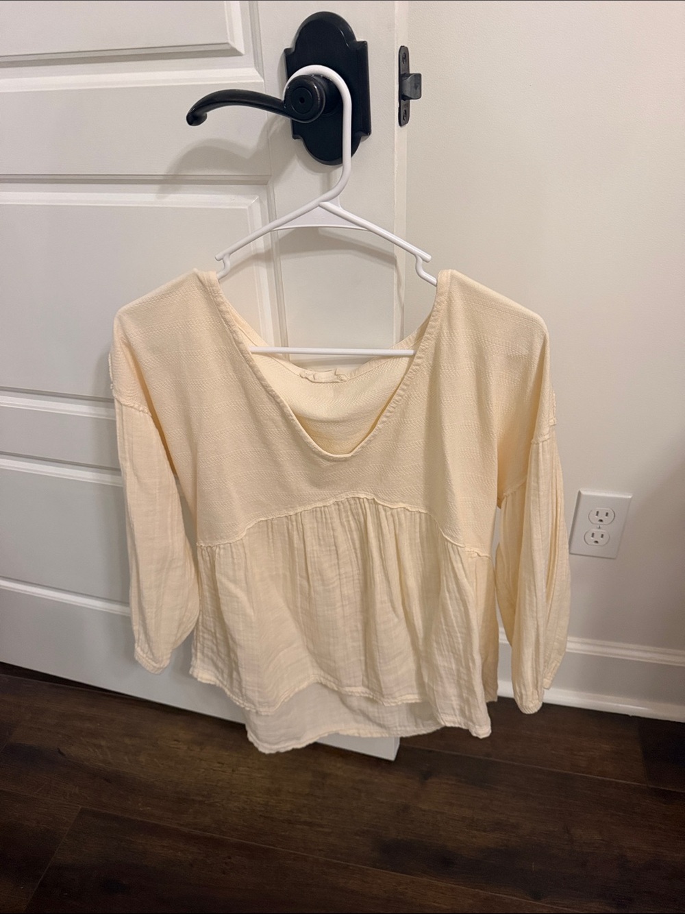 Lucky Brand Cream Peasant Tunic Top